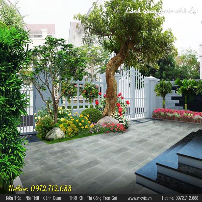 Mẫu nhà ống 2 tầng 2 mặt tiền có sân vườn đẹp tại Long Thành